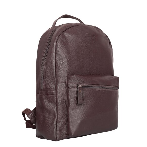 Genuine Leather Backpack,16" H Brown Travel Backpack for Women & Men | Daily Use - Picture 8 of 10